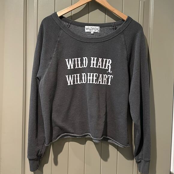 WILDFOX Crop Pullover sz L - Picture 2 of 8